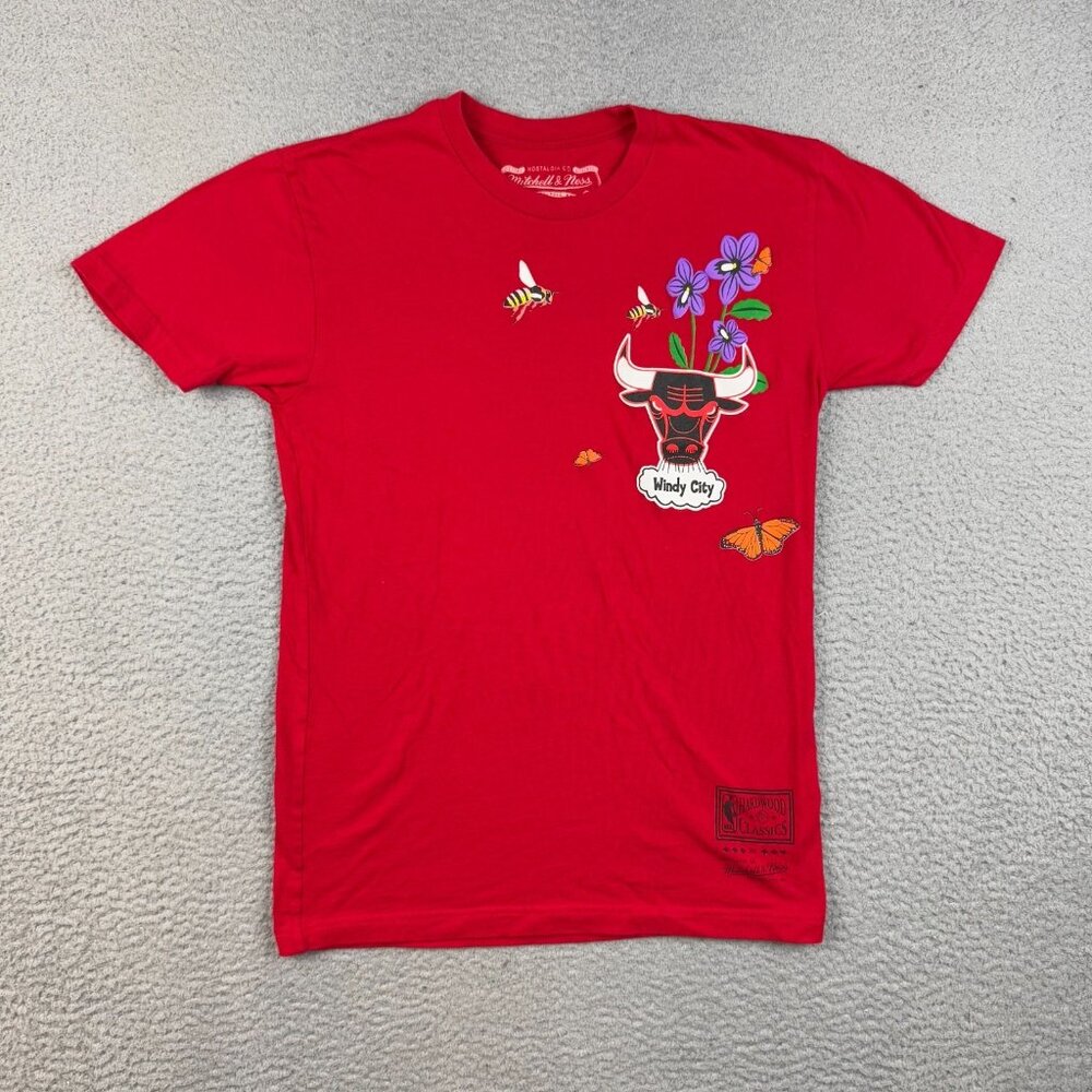Mitchell & Ness Hardwood Classic Chicago Bulls Windy City Shirt Small NBA Flower
